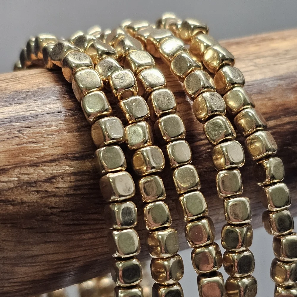 Boho Beaded Gold Tone Multi Strand Fashion Bracelet Set Of 5